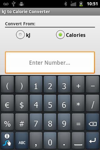 kJ to Calories