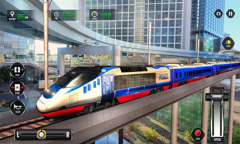 Police Train Shooter Gunship Attack : Train Games