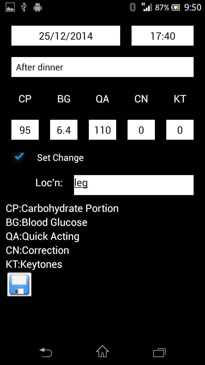 Diabetic Pump Diary