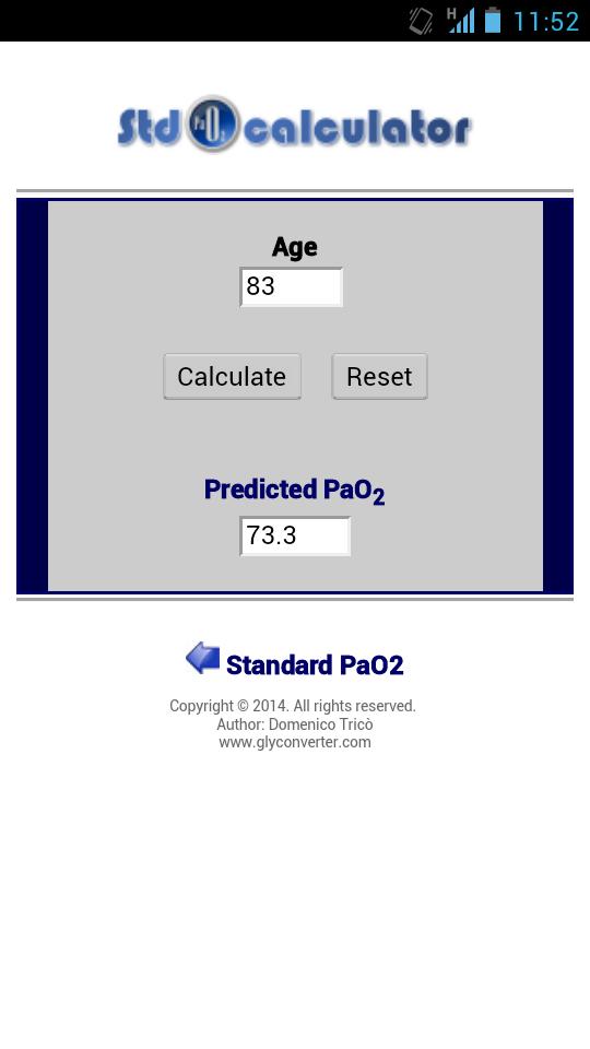 Standard pO2 Calculator