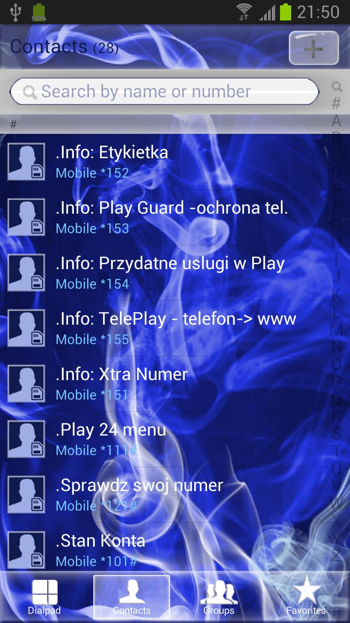 Blue Smoke - GO Contacts Theme