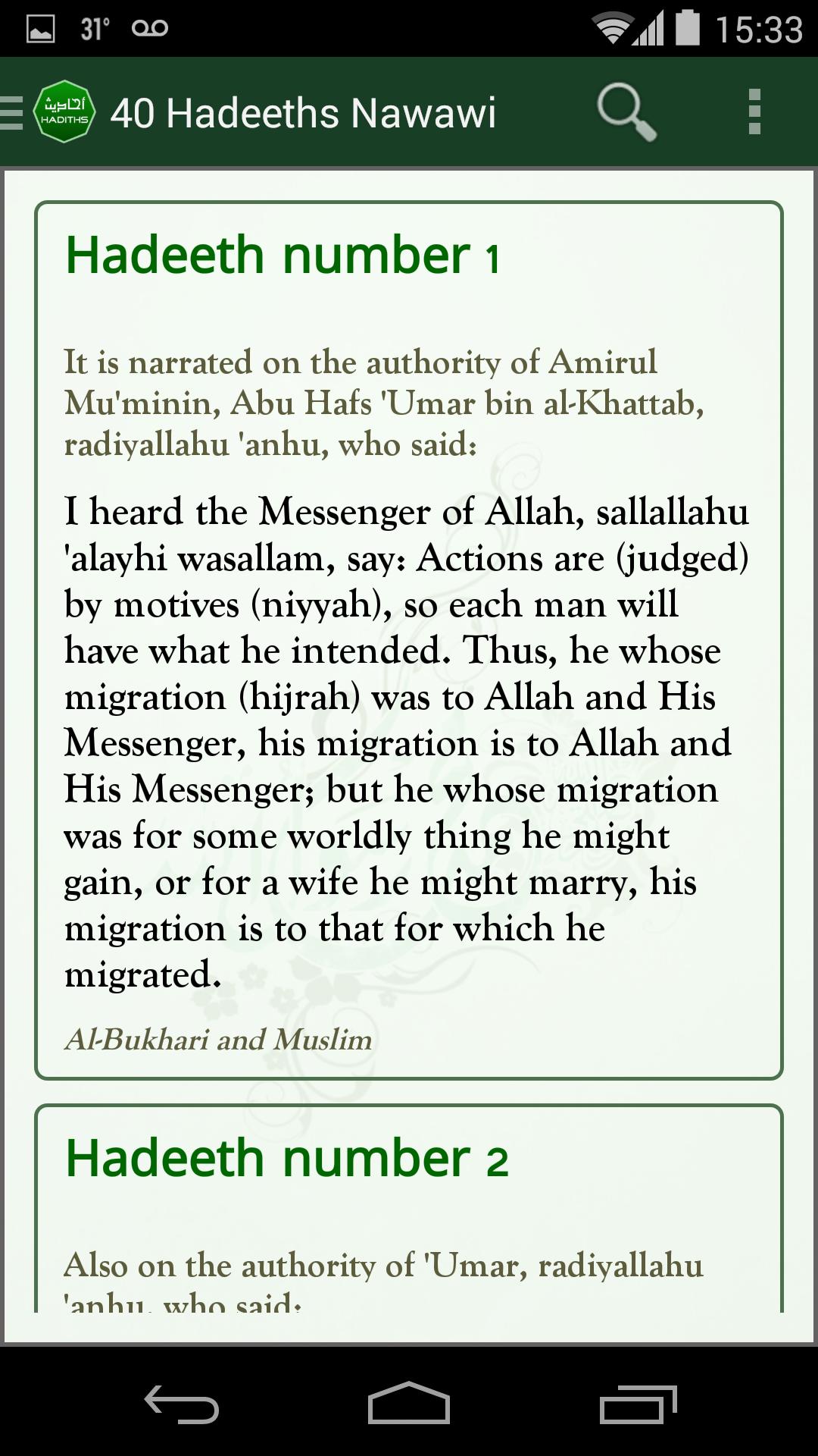 Selected Hadeeths