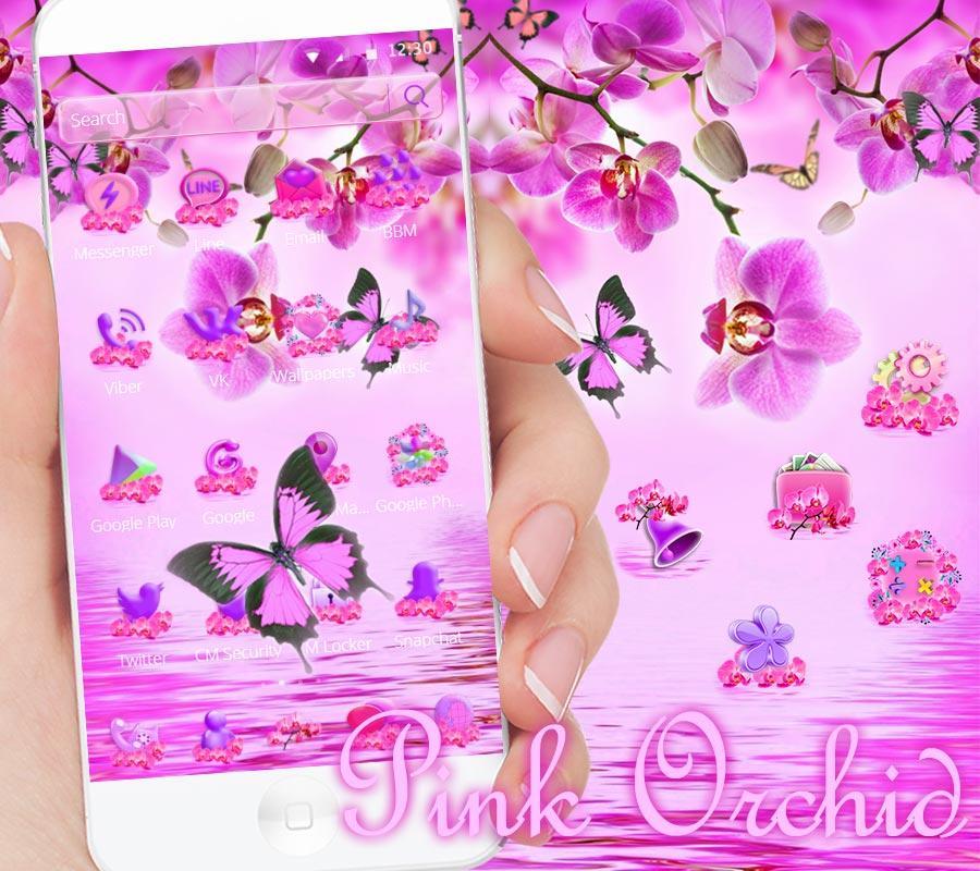 Pink Orchid Theme Wallpaper