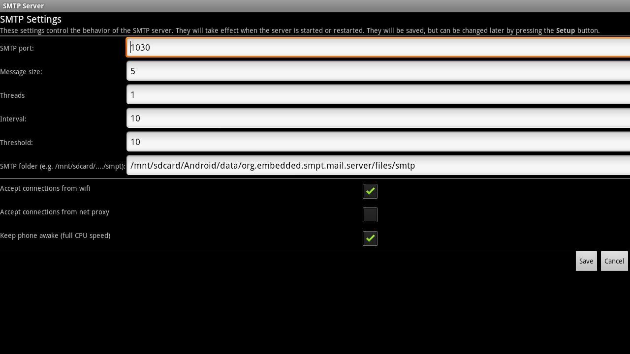 Simple SMTP server