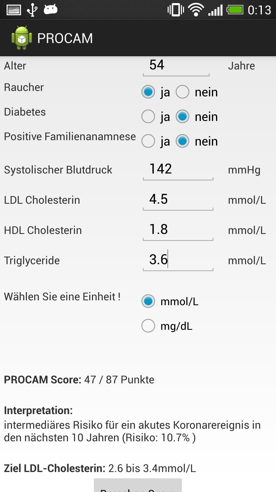 PROCAM Score