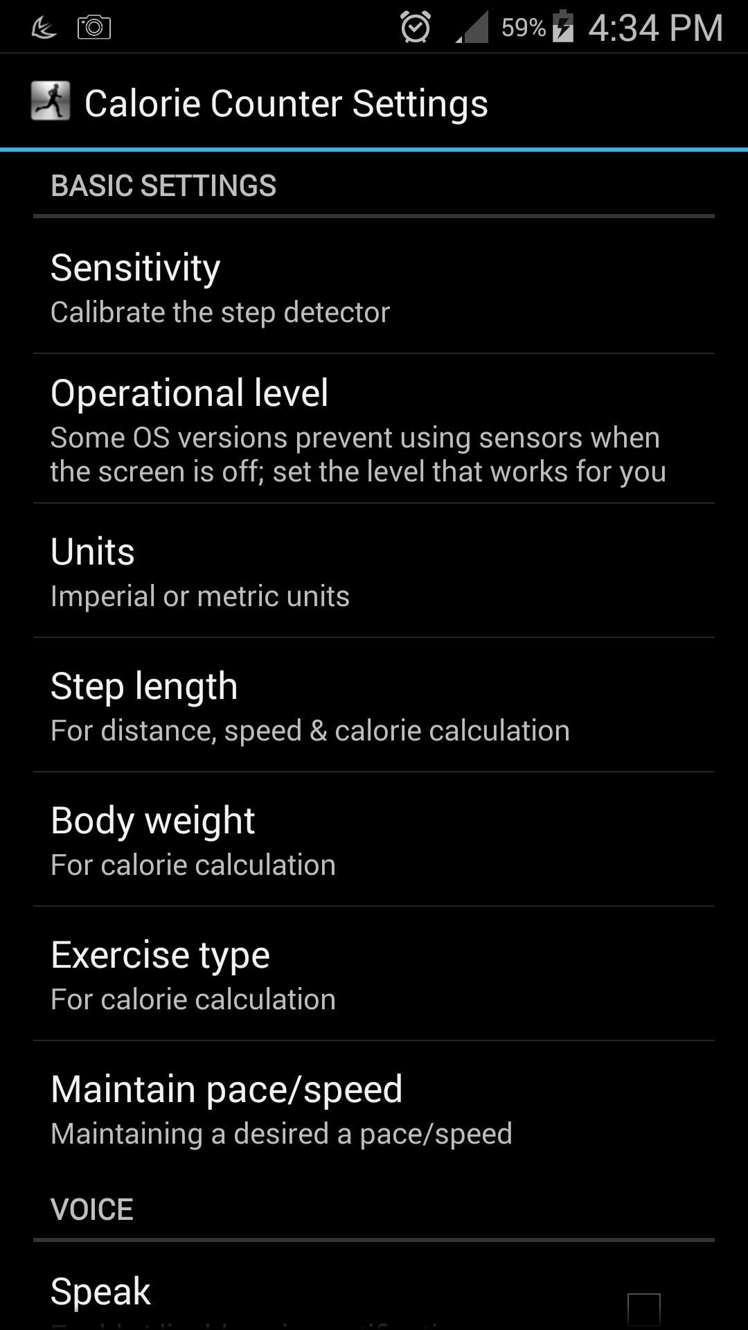 Calorie Counter for steps