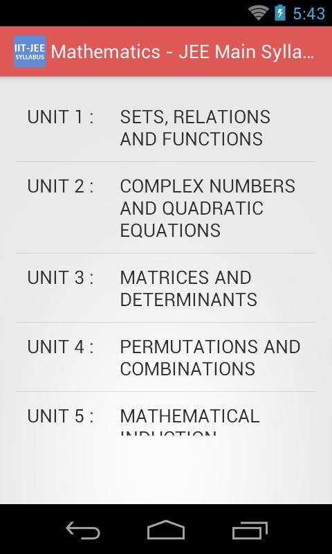IIT - JEE Syllabus