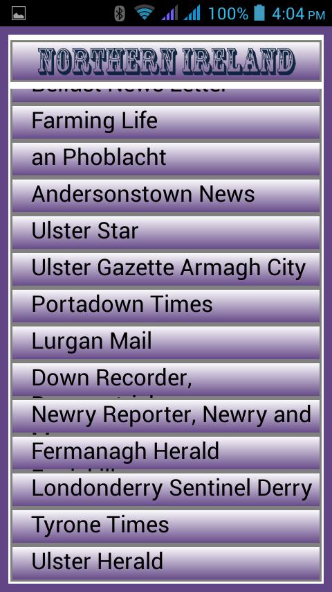 Northern Ireland Newspapers