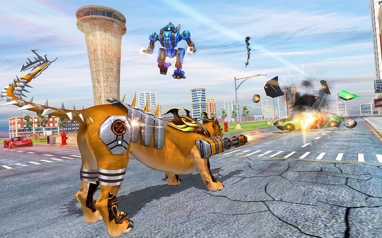 Lion Robot Car: Futuristic Rob