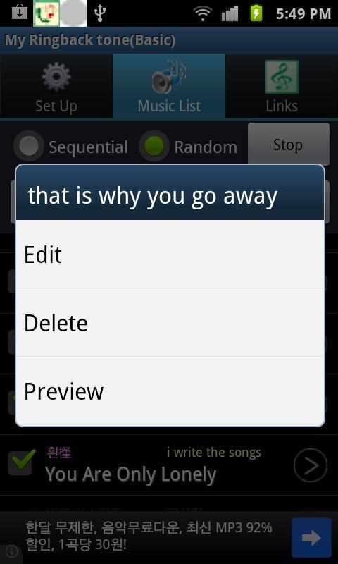 My Ringbacktone-For my ears ..