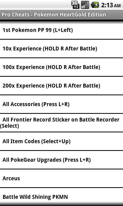 Pro Cheats: Pokemon HeartGold