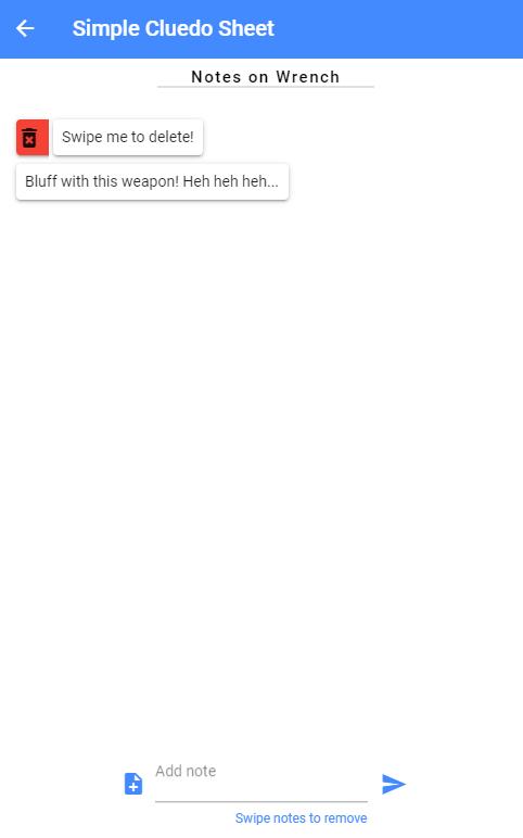 Simple Clue Sheet (Cluedo)