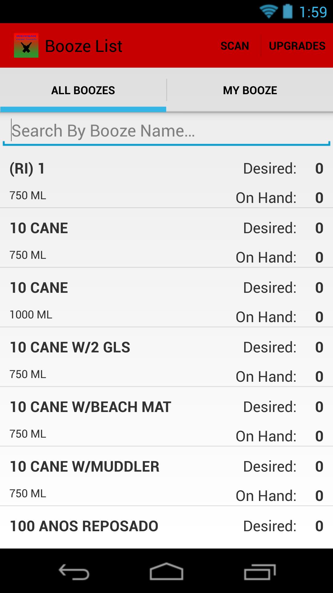 Booze List - Liquor Inventory