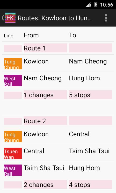 Hong Kong Metro Route Planner