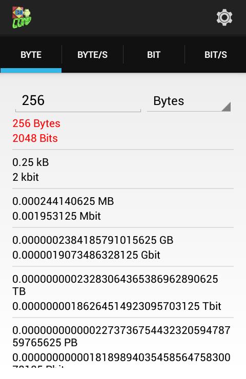 Byte & Bit Calculator Tool