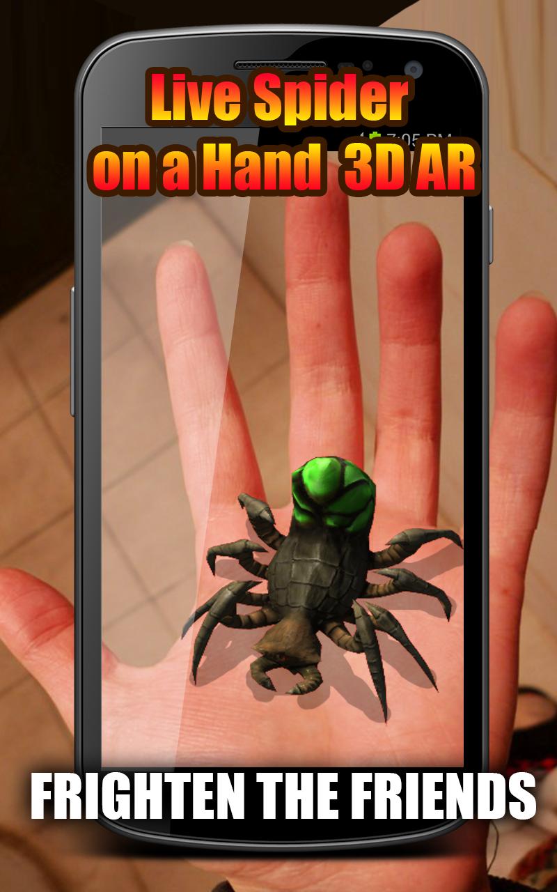 Live Spider on a Hand 3D AR