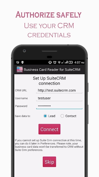 Business Card Reader for Suite