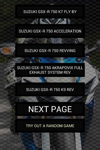 Engine sounds of GSX-R 750