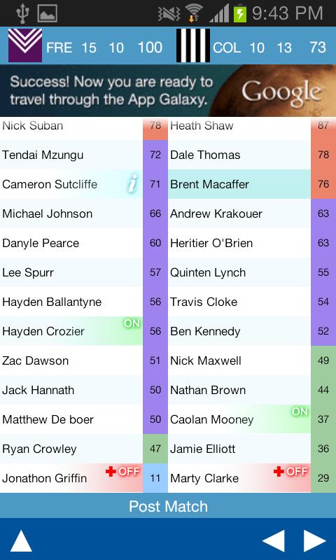 Dream-Stats AFL Scores Free
