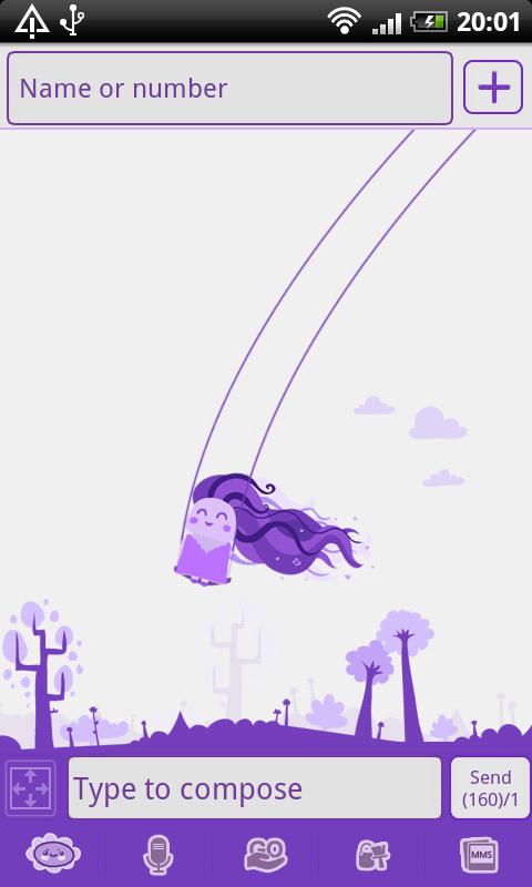 GO SMS Pro Purple Girl Theme