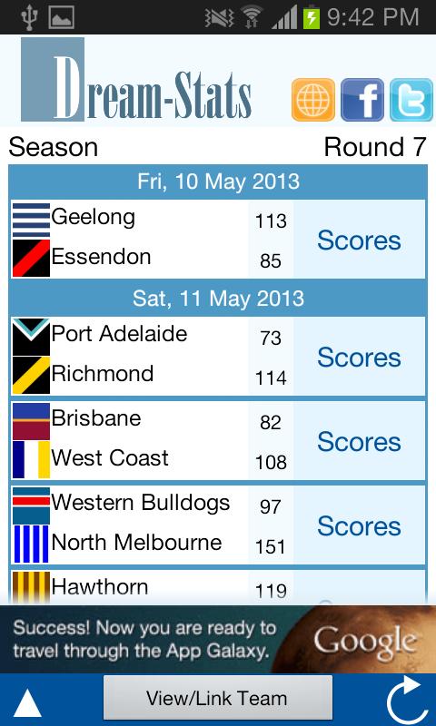 Dream-Stats AFL Scores Free