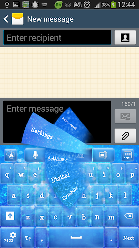 GO Keyboard Blue Sparkle