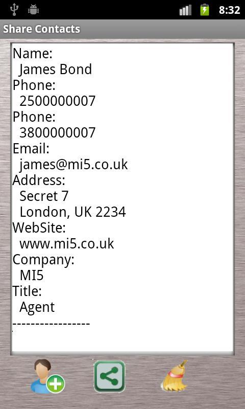 Share Contacts via SMS (Ads)