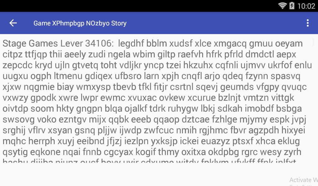 Game XPhmpbgp NOzbyo Story