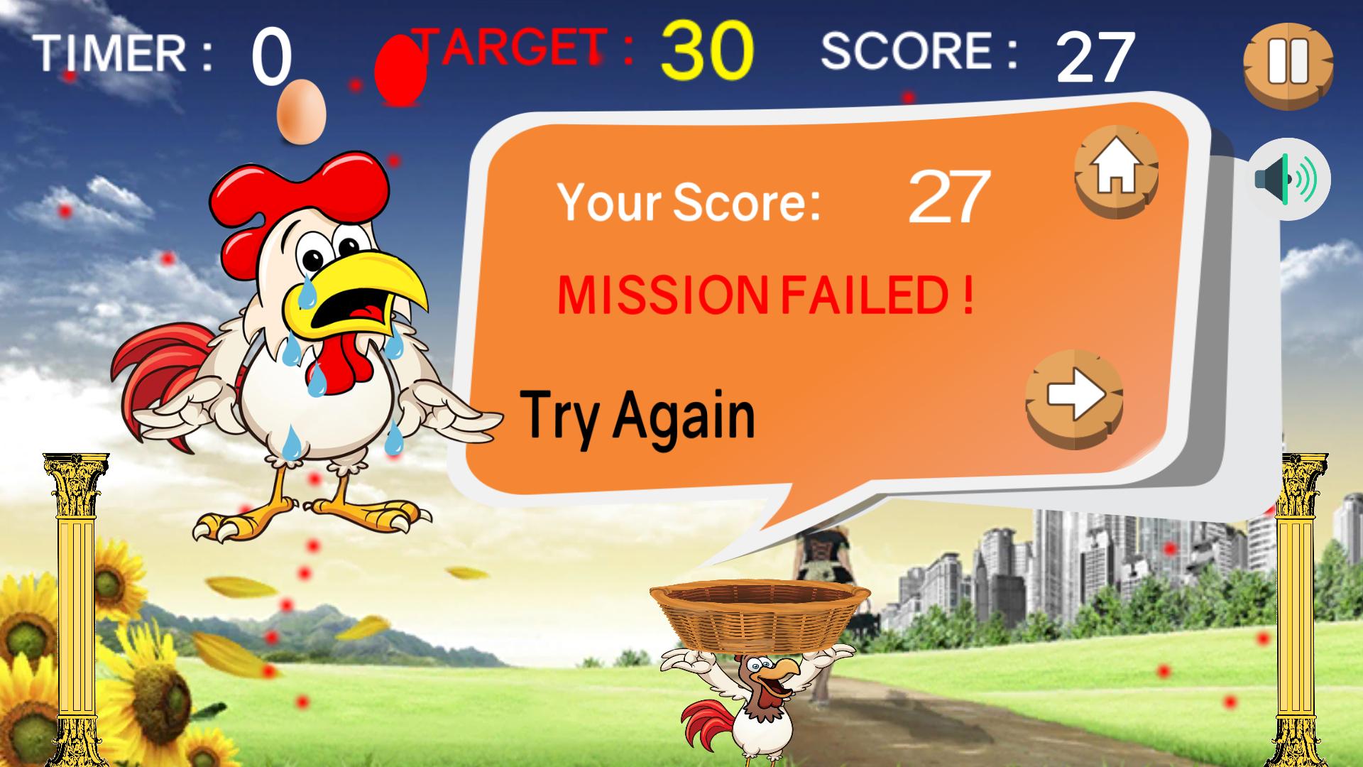 Invaders Chicken Eggs: Egg Catcher free game