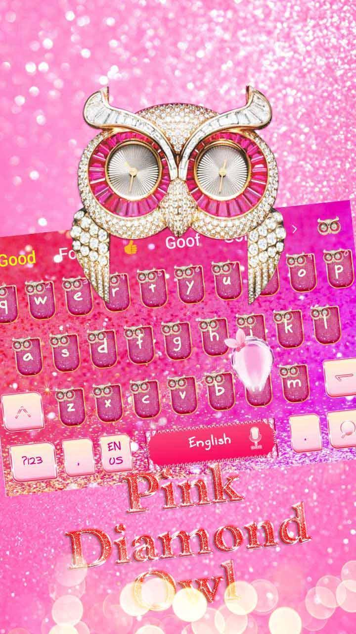 Pink Diamond Owl Keyboard