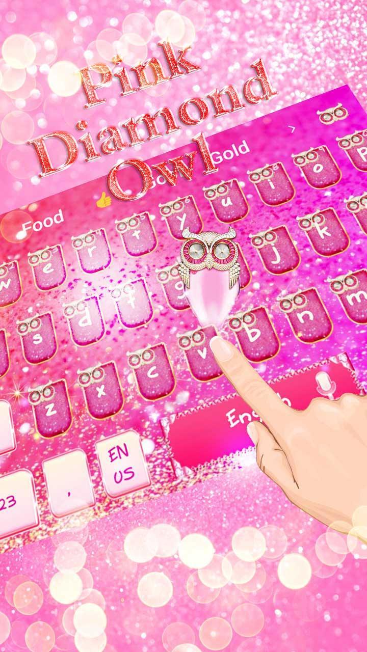 Pink Diamond Owl Keyboard