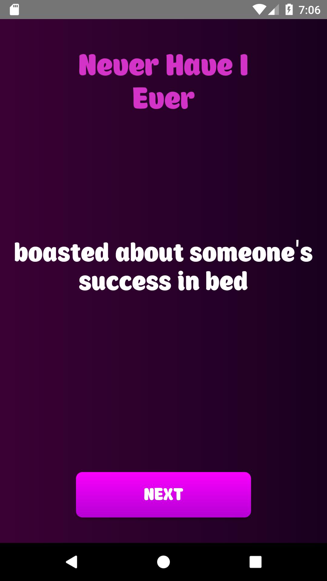 Never Ever - for adults 18+