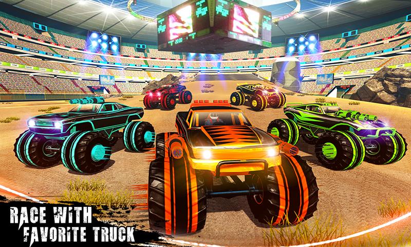 Light Monster Truck Derby Games: Crash Stunt Games
