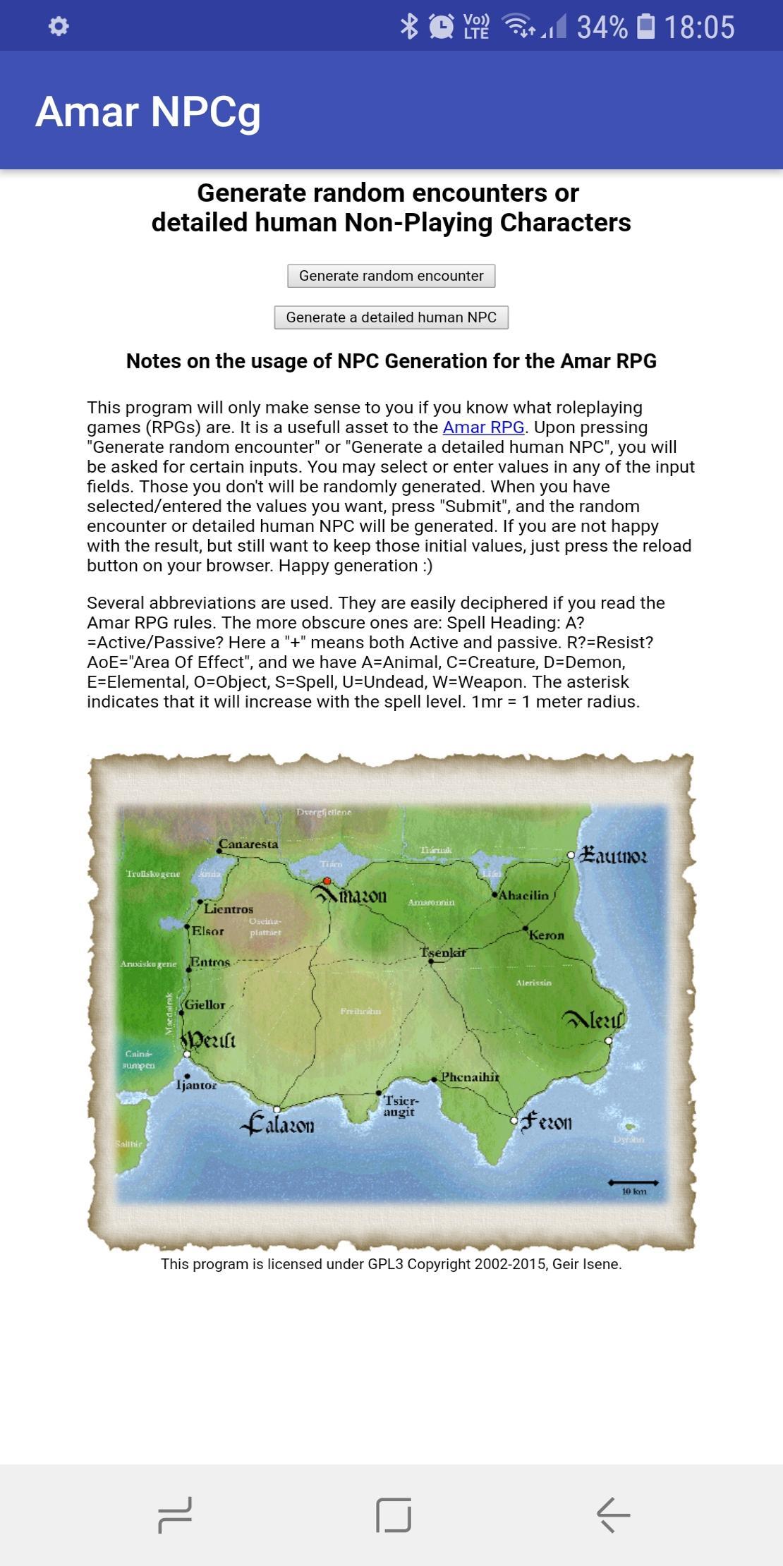 Amar RPG NPC generator