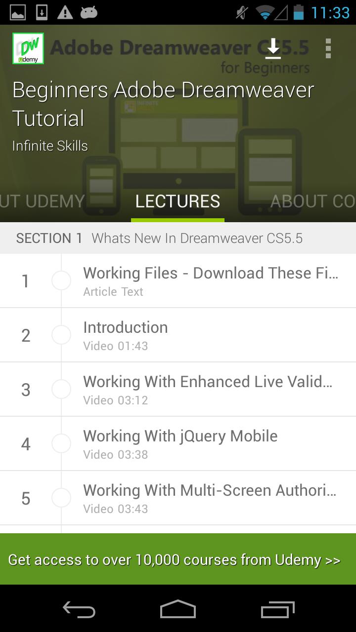 Udemy Dreamweaver CS5.5 Course