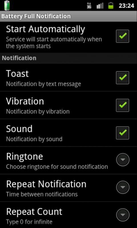 Battery Full Notification