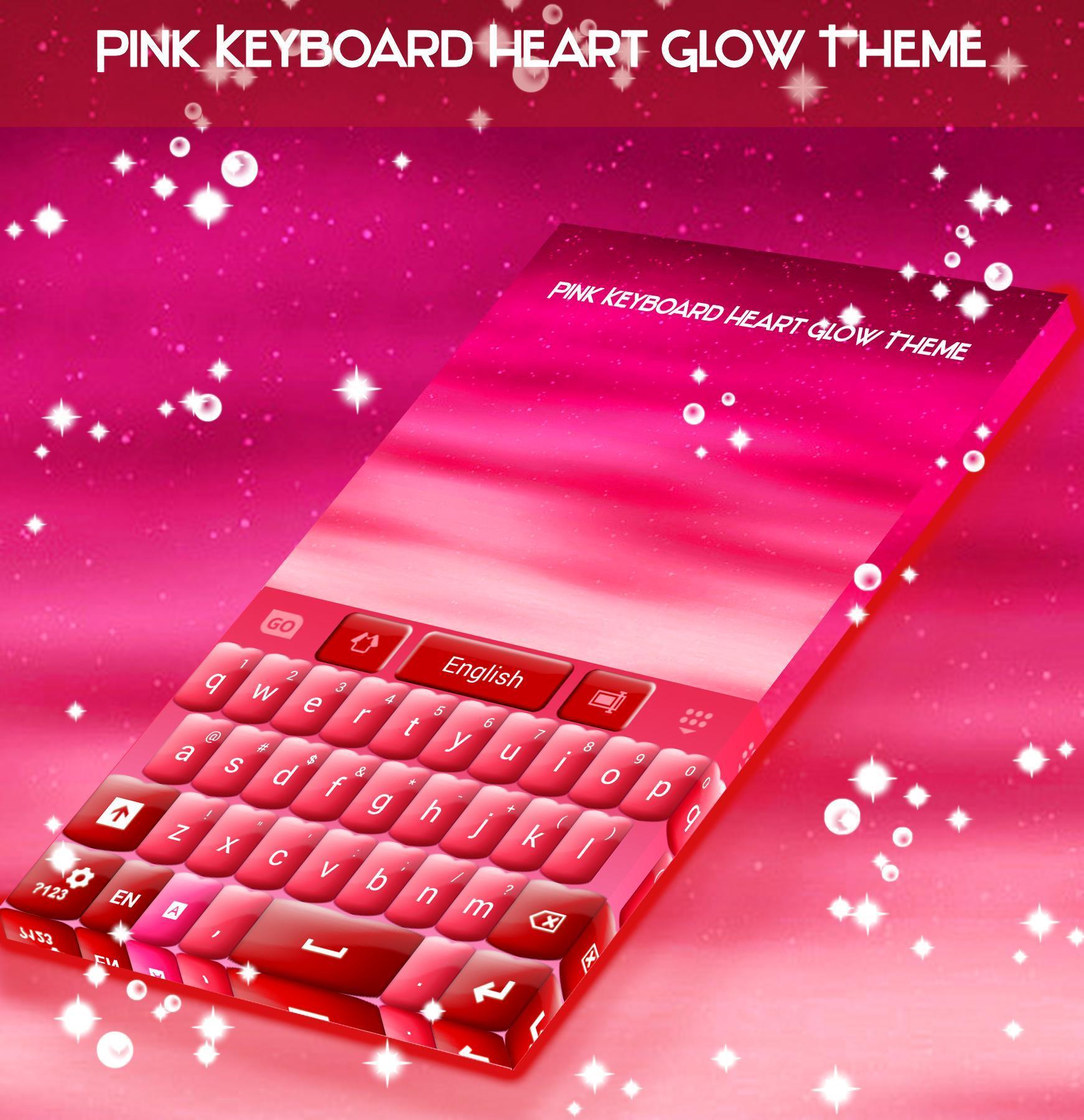 Pink Keyboard Heart Glow Theme