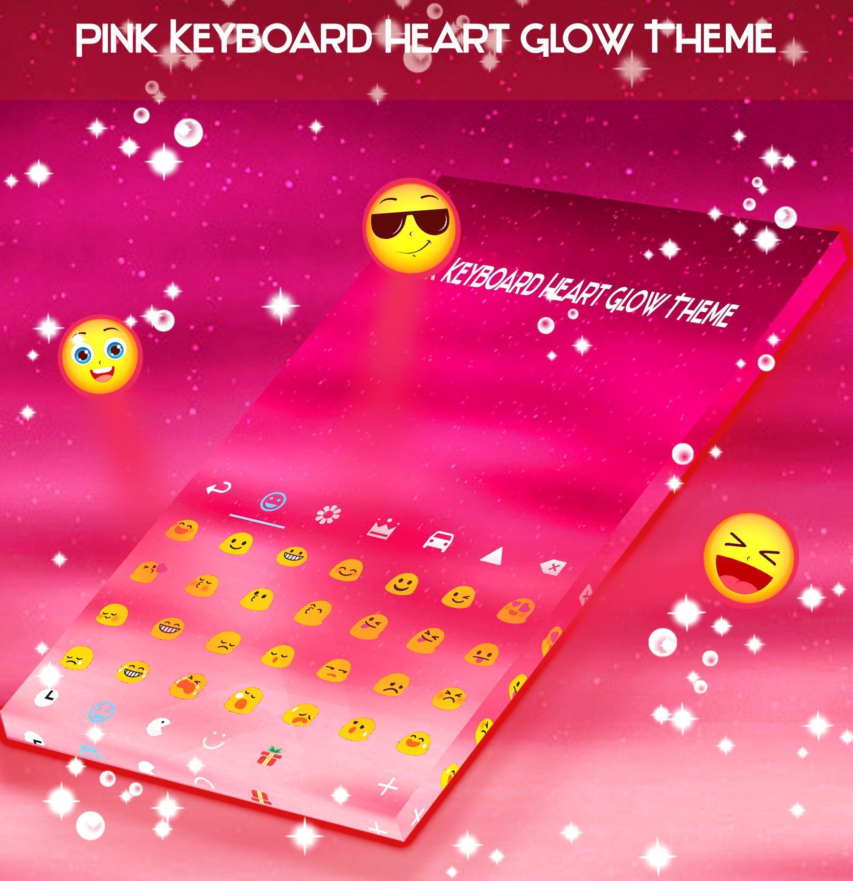 Pink Keyboard Heart Glow Theme