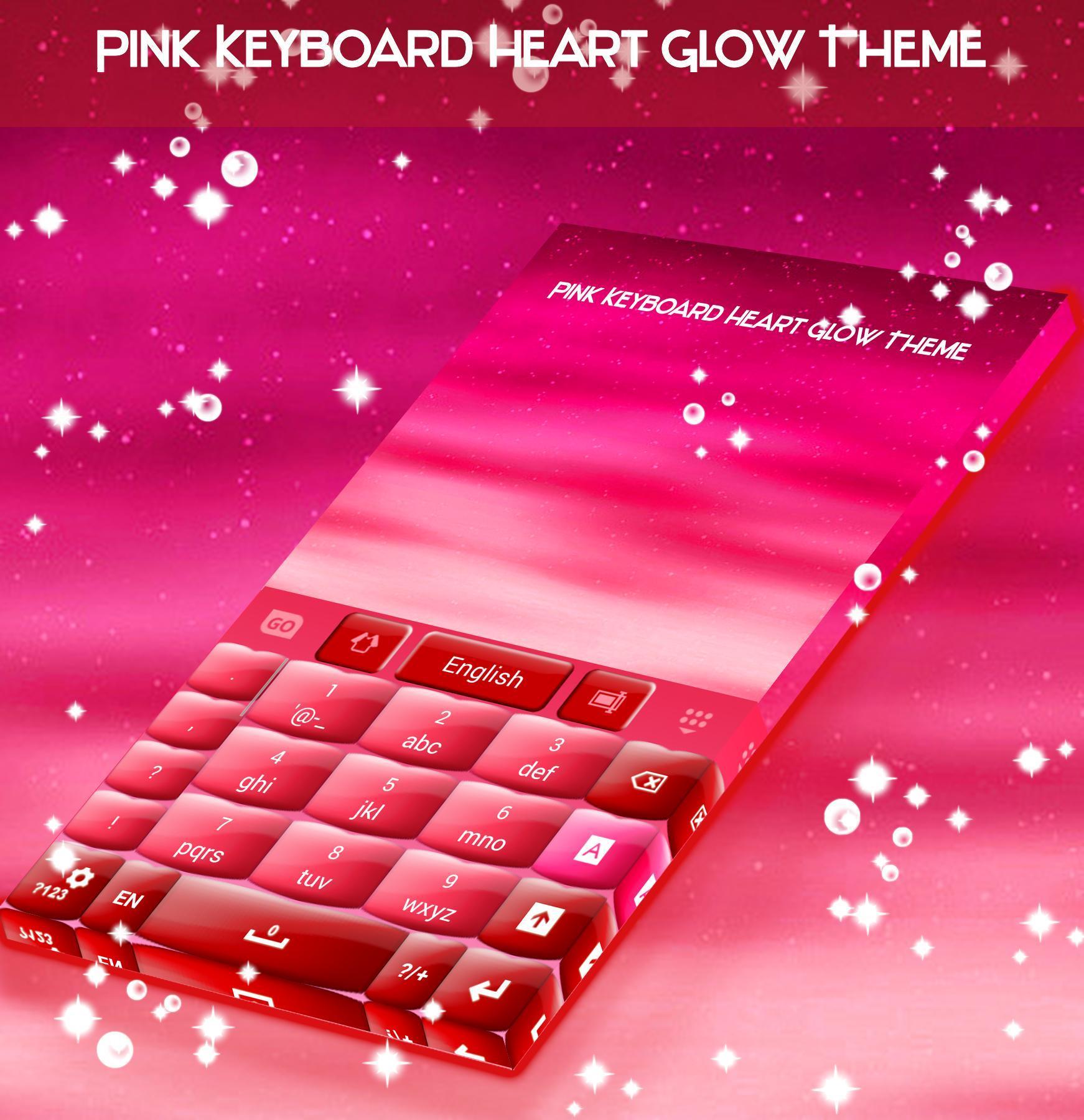 Pink Keyboard Heart Glow Theme