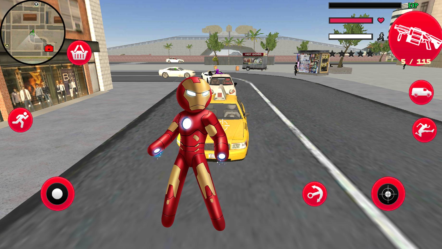 Iron Stickman Rope Hero Fighting Gangstar Crime