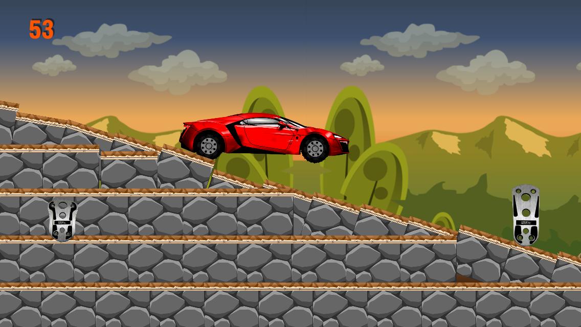 Supercar hill climb racing