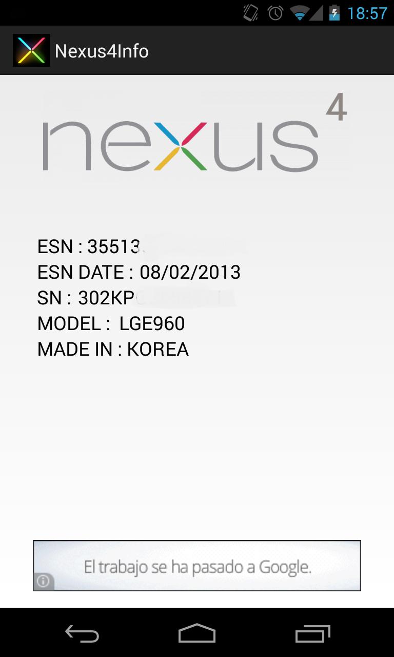 Nexus 4 Info