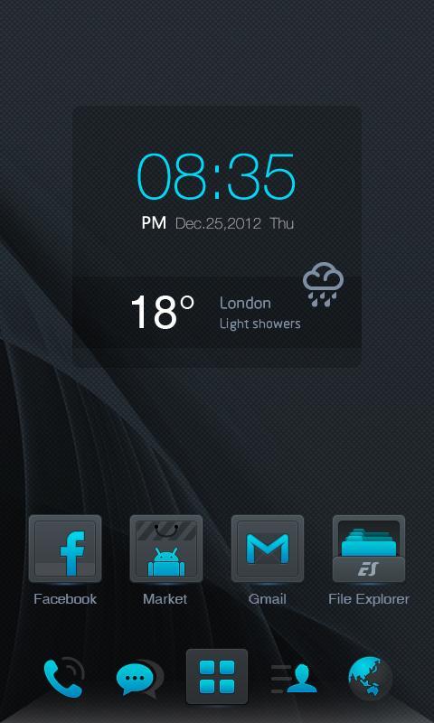 Dark Blue GO LauncherEX Theme