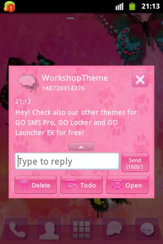 Pink 2 GO SMS PRO Theme