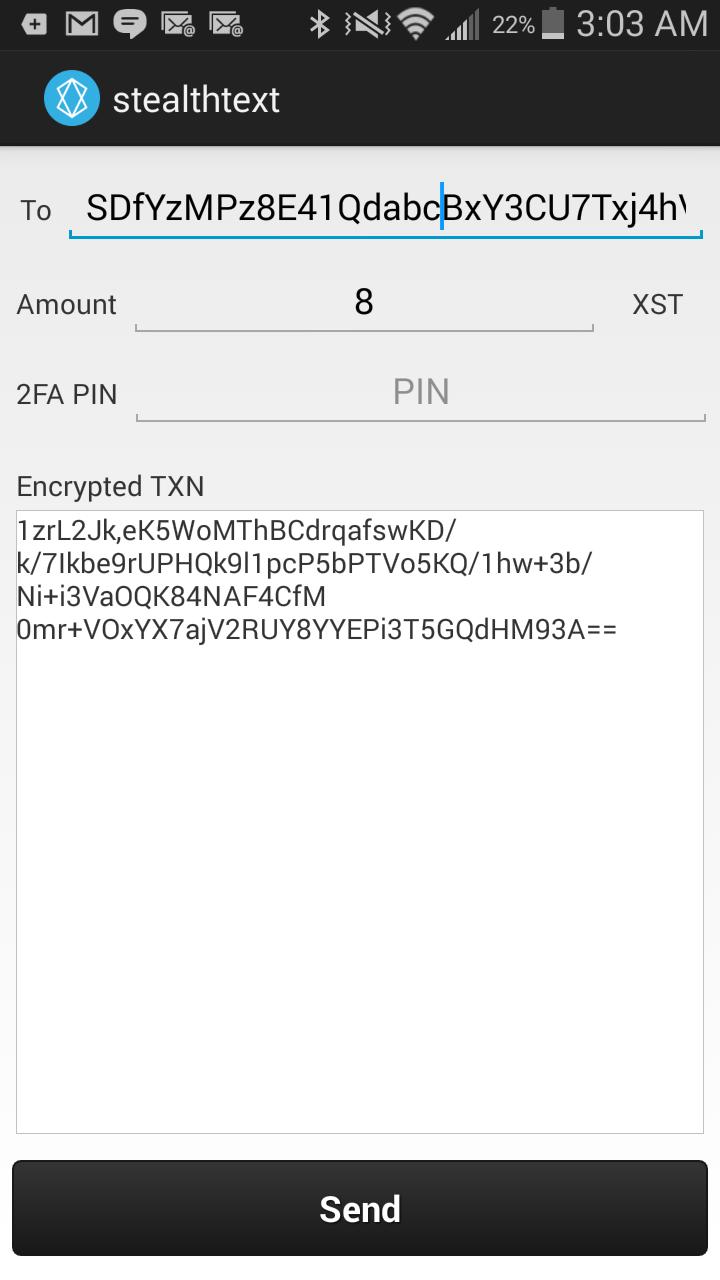 StealthText SMS Transactions
