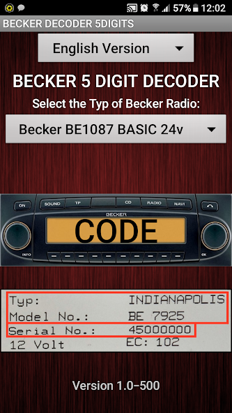 Becker 5Digit Radio Code