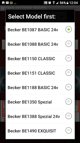 Becker 5Digit Radio Code