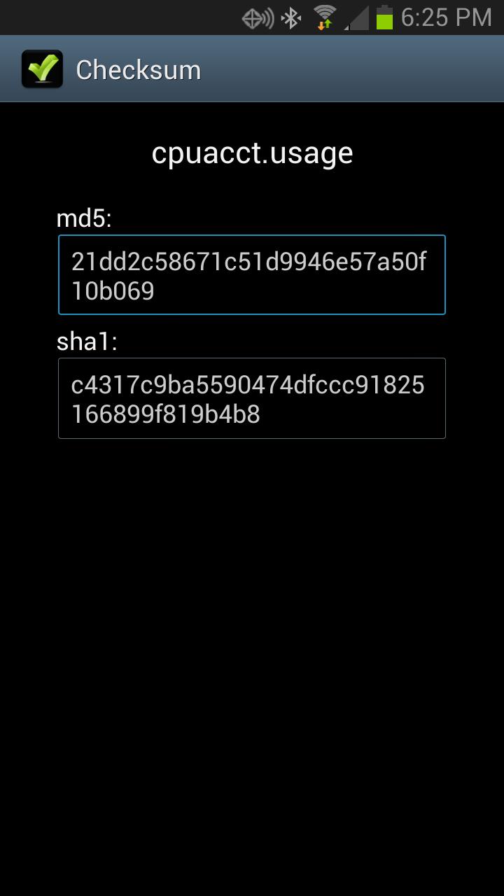 Checksum MD5 & SHA1