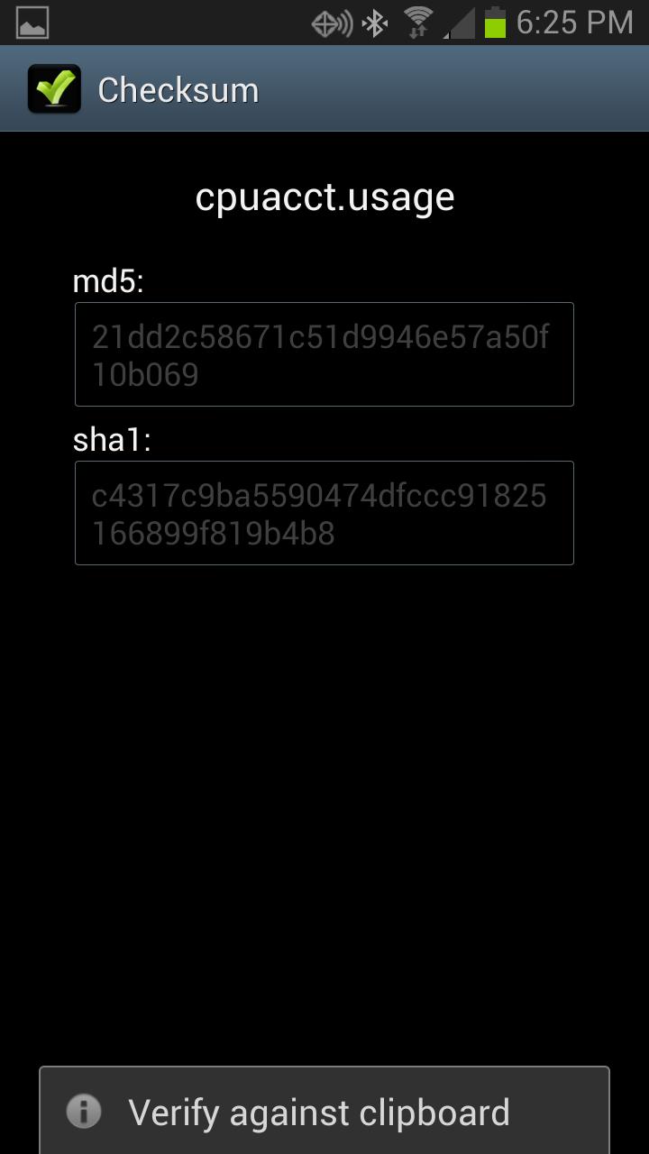 Checksum MD5 & SHA1
