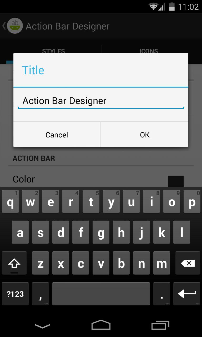 Action Bar Designer